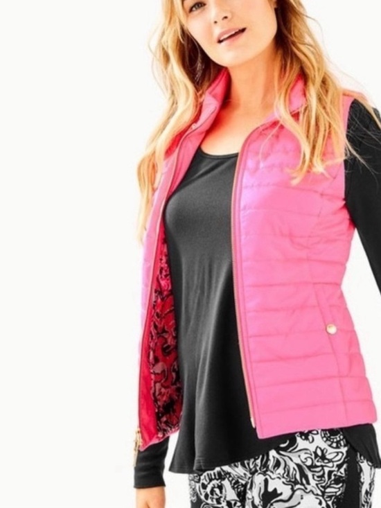 Lilly Pulitzer Jackets & Blazers - Lilly Pulitzer Elyn Puffer Vest Hangin With My Boo Print Size M Limited Edition